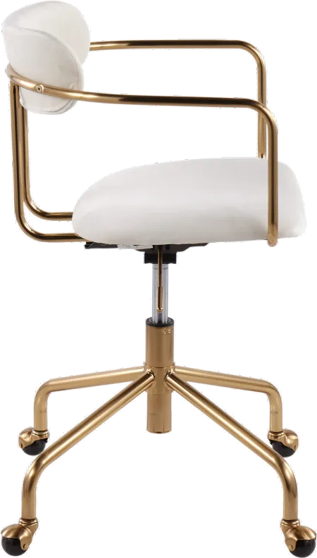 Cream Velvet Office Chair - Demi