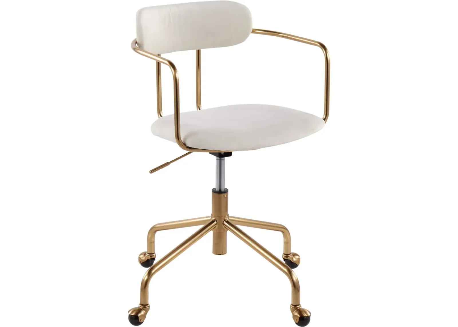 Cream Velvet Office Chair - Demi