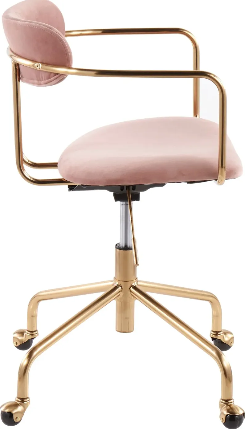 Pink Velvet Office Chair- Demi