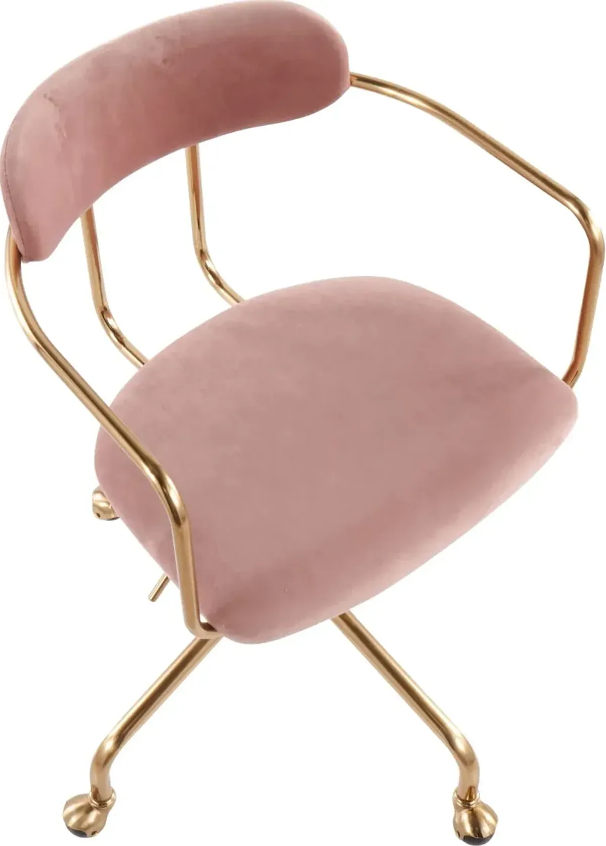 Pink Velvet Office Chair- Demi