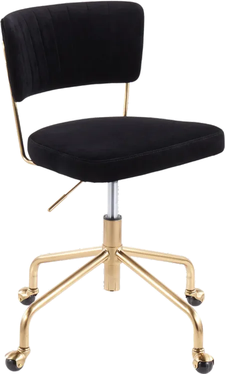 Black Velvet Task Chair - Tania