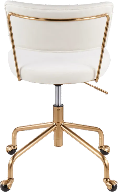 White Velvet Task Chair - Tania