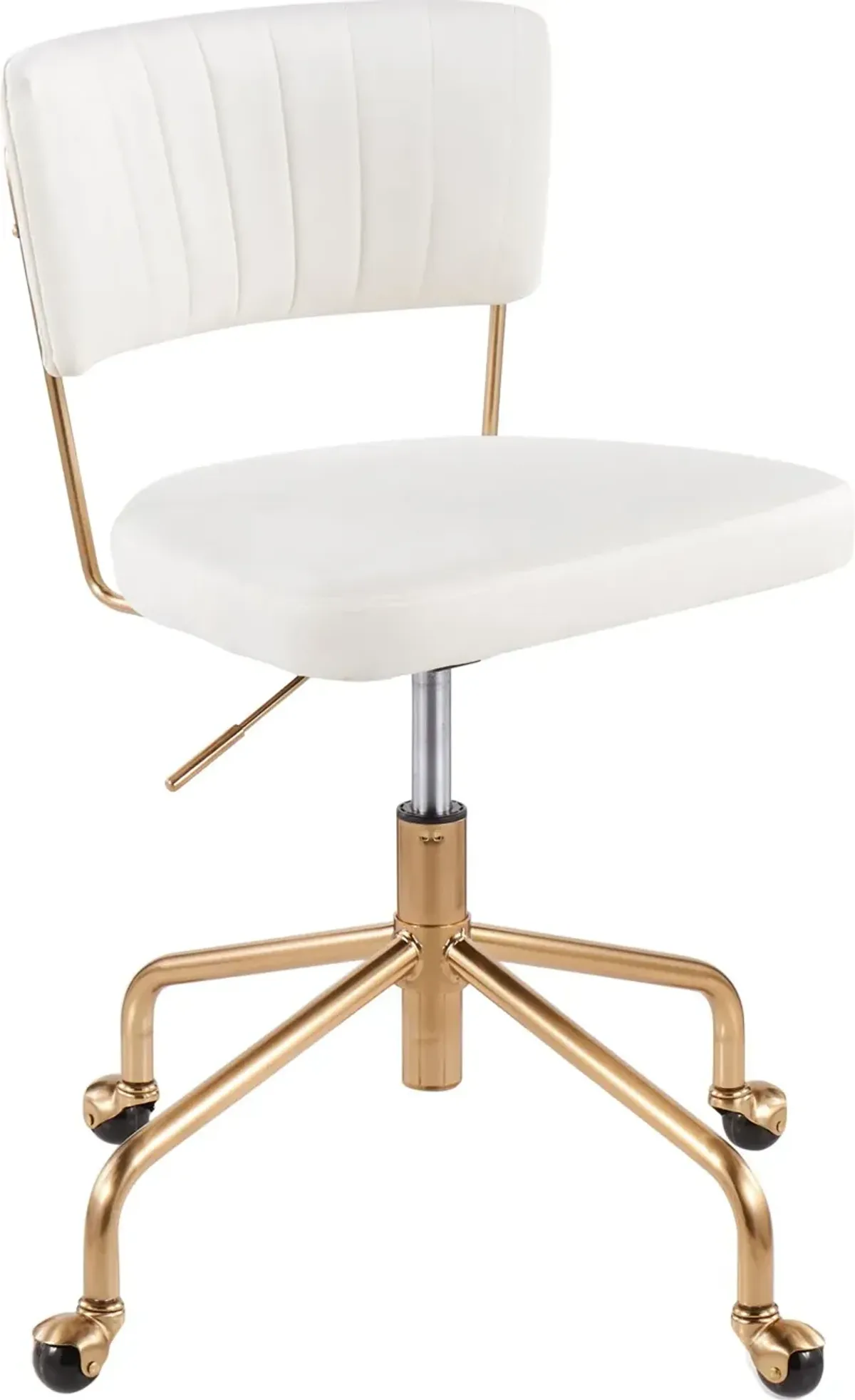 White Velvet Task Chair - Tania