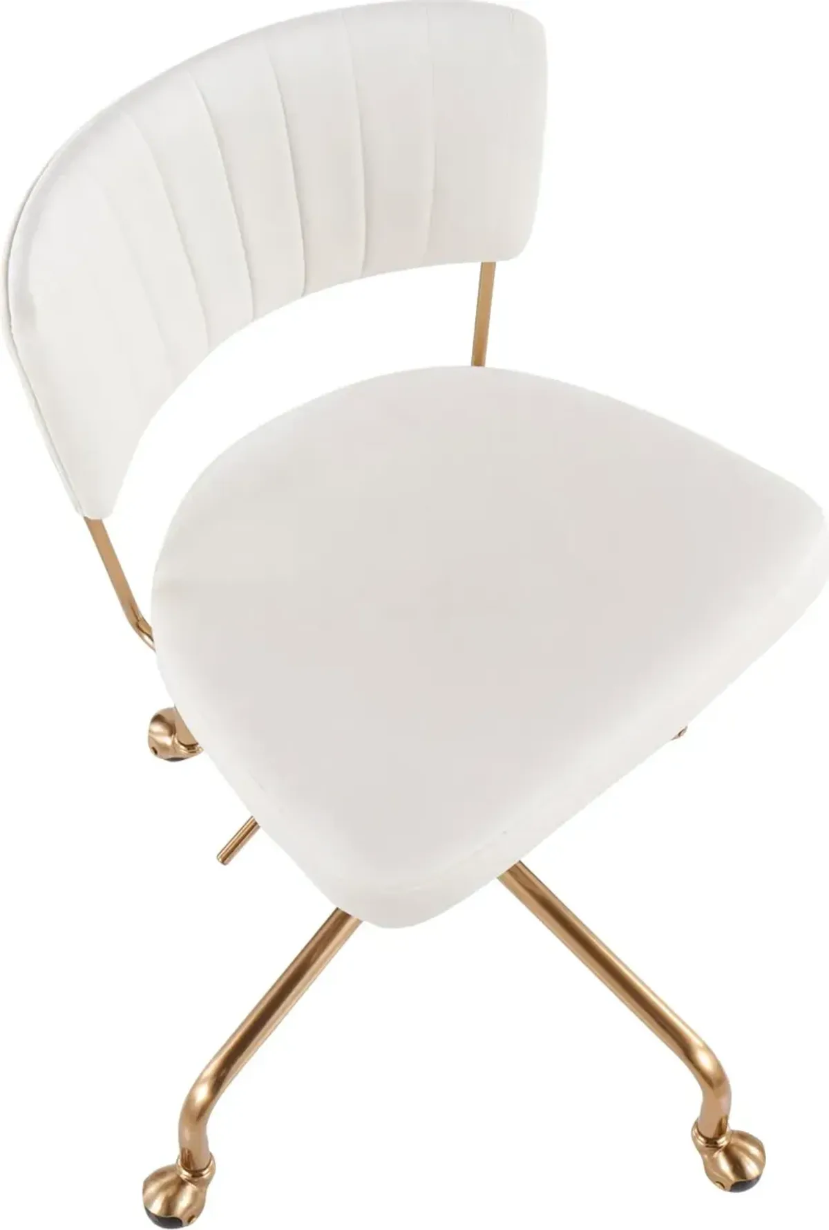 White Velvet Task Chair - Tania