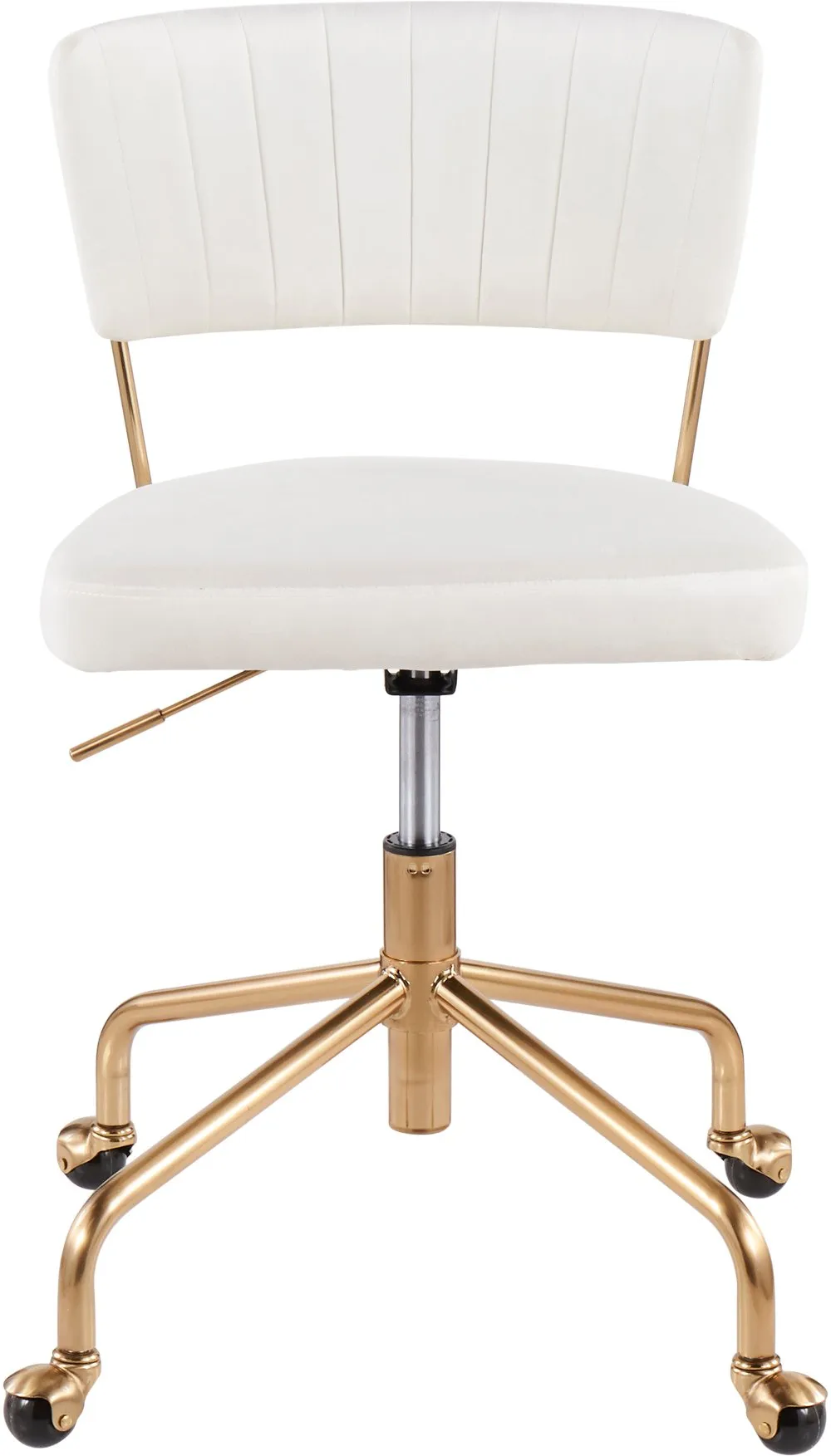 White Velvet Task Chair - Tania