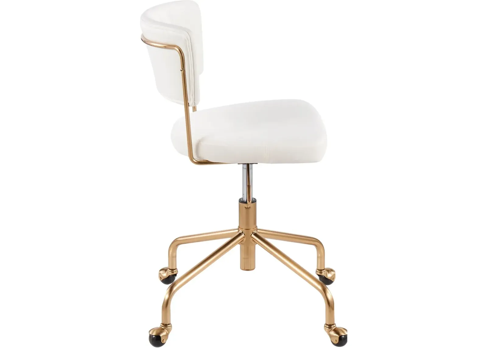 White Velvet Task Chair - Tania