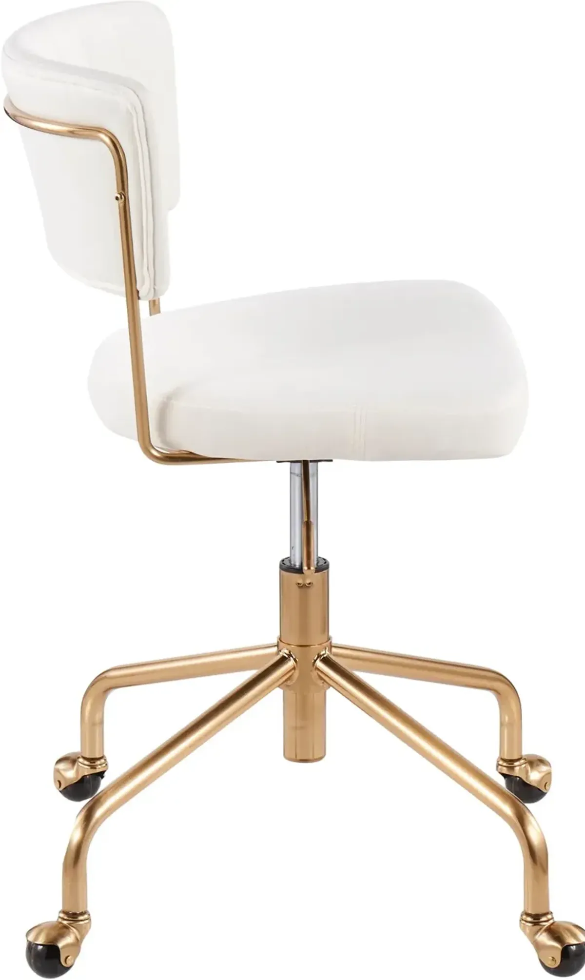 White Velvet Task Chair - Tania