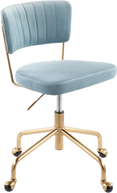 Light Blue Velvet Task Chair - Tania
