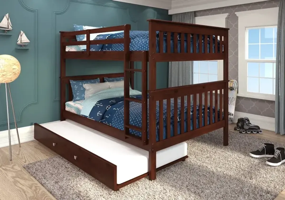 Dark Cappuccino Brown Full-over-Full Bunk Bed - Craftsman