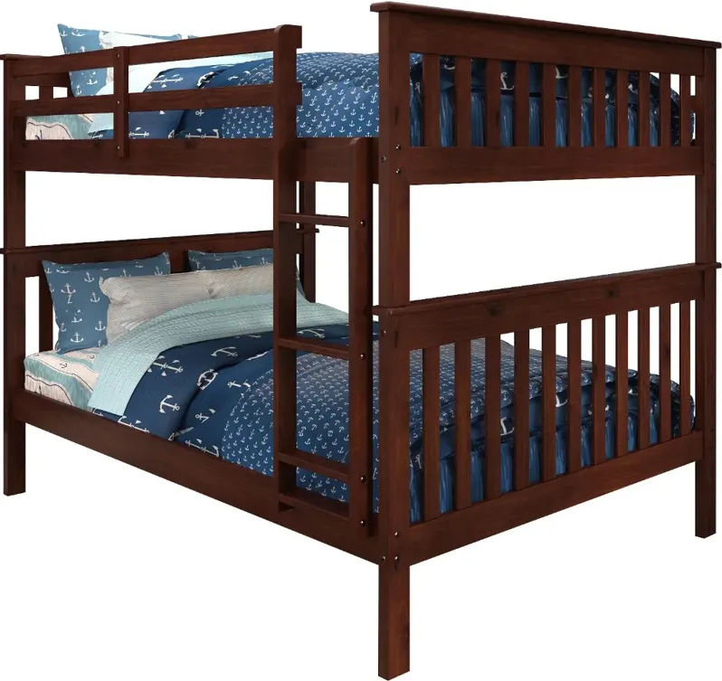 Dark Cappuccino Brown Full-over-Full Bunk Bed - Craftsman