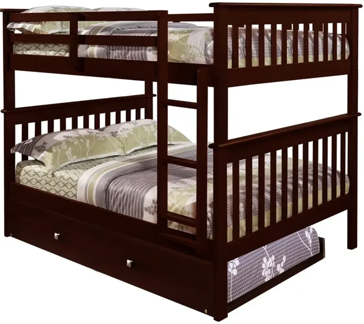 Dark Cappuccino Brown Full-over-Full Bunk Bed - Craftsman