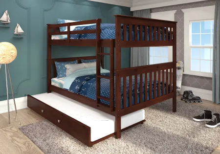 Craftsman Brown Full-over-Full Bunk Bed with Trundle