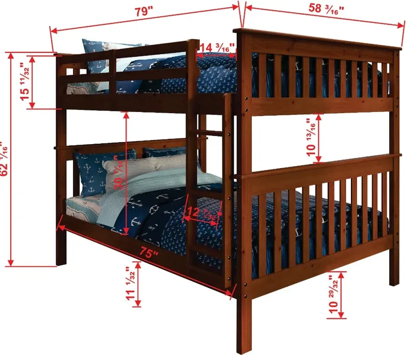 Craftsman Espresso Brown Full-over-Full Bunk Bed