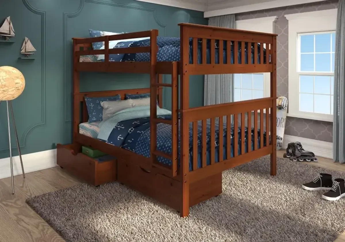 Craftsman Espresso Brown Full-over-Full Bunk Bed