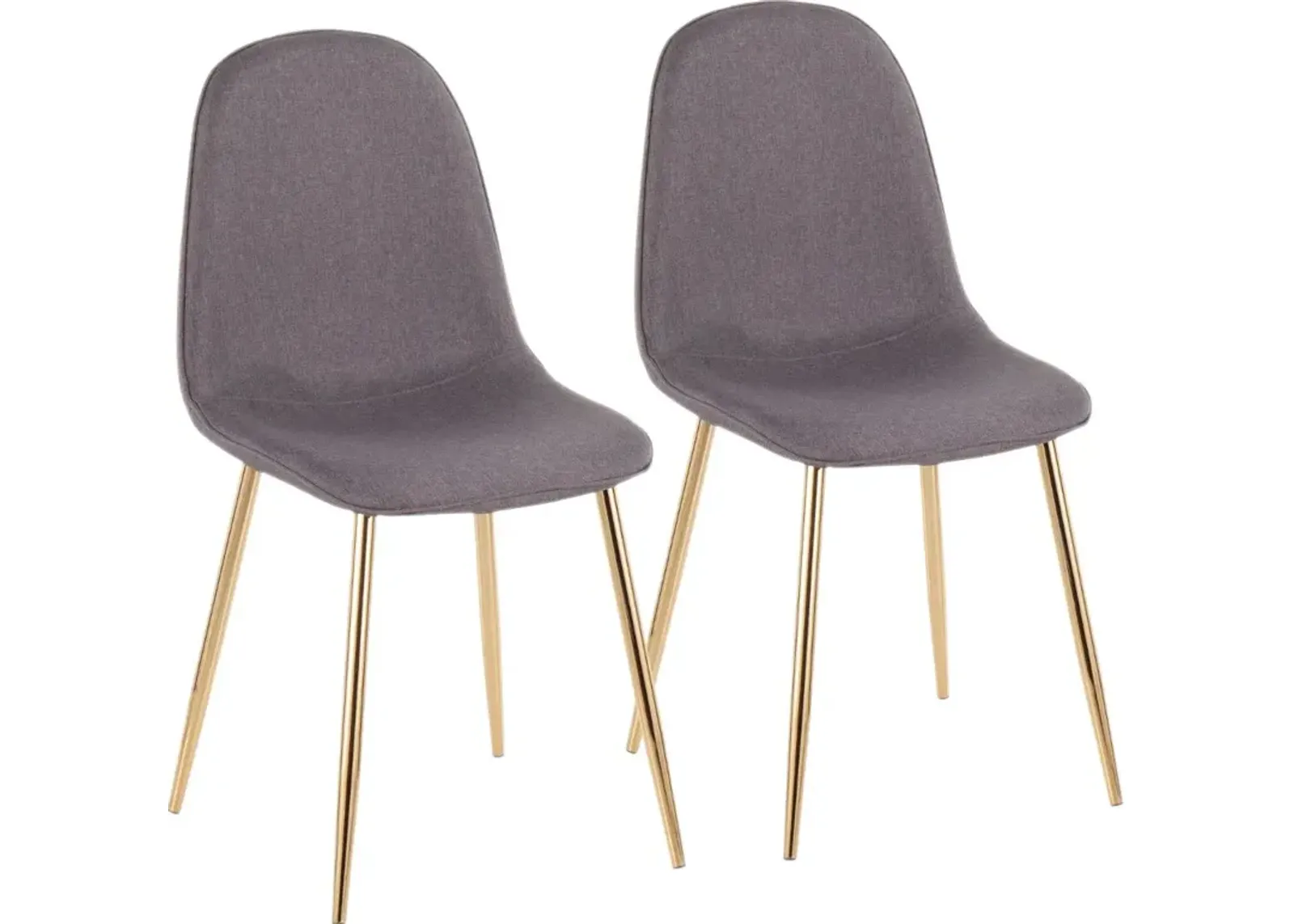 Contemporary Gray and Gold Dining Room Chair (Set of 2) - Pebble