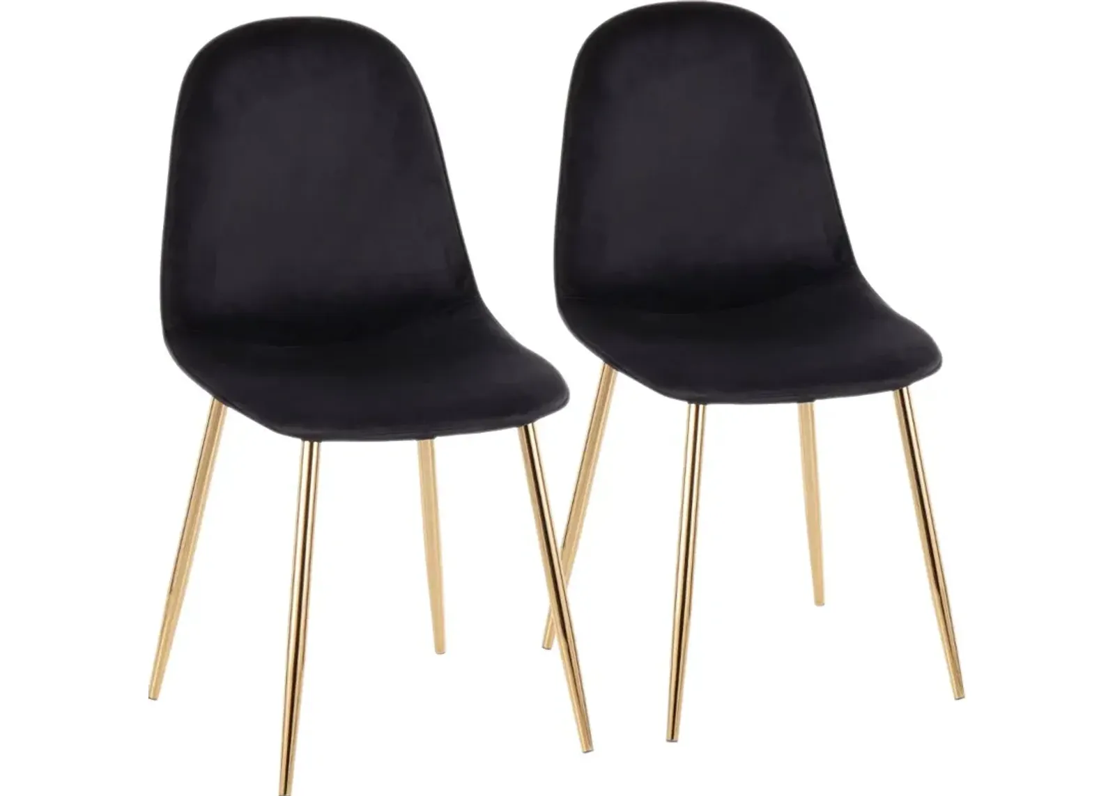 Contemporary Black and Gold Dining Room Chair (Set of 2) - Pebble