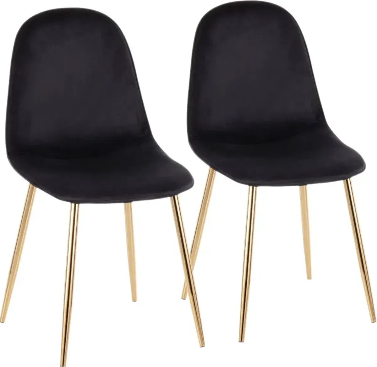 Contemporary Black and Gold Dining Room Chair (Set of 2) - Pebble