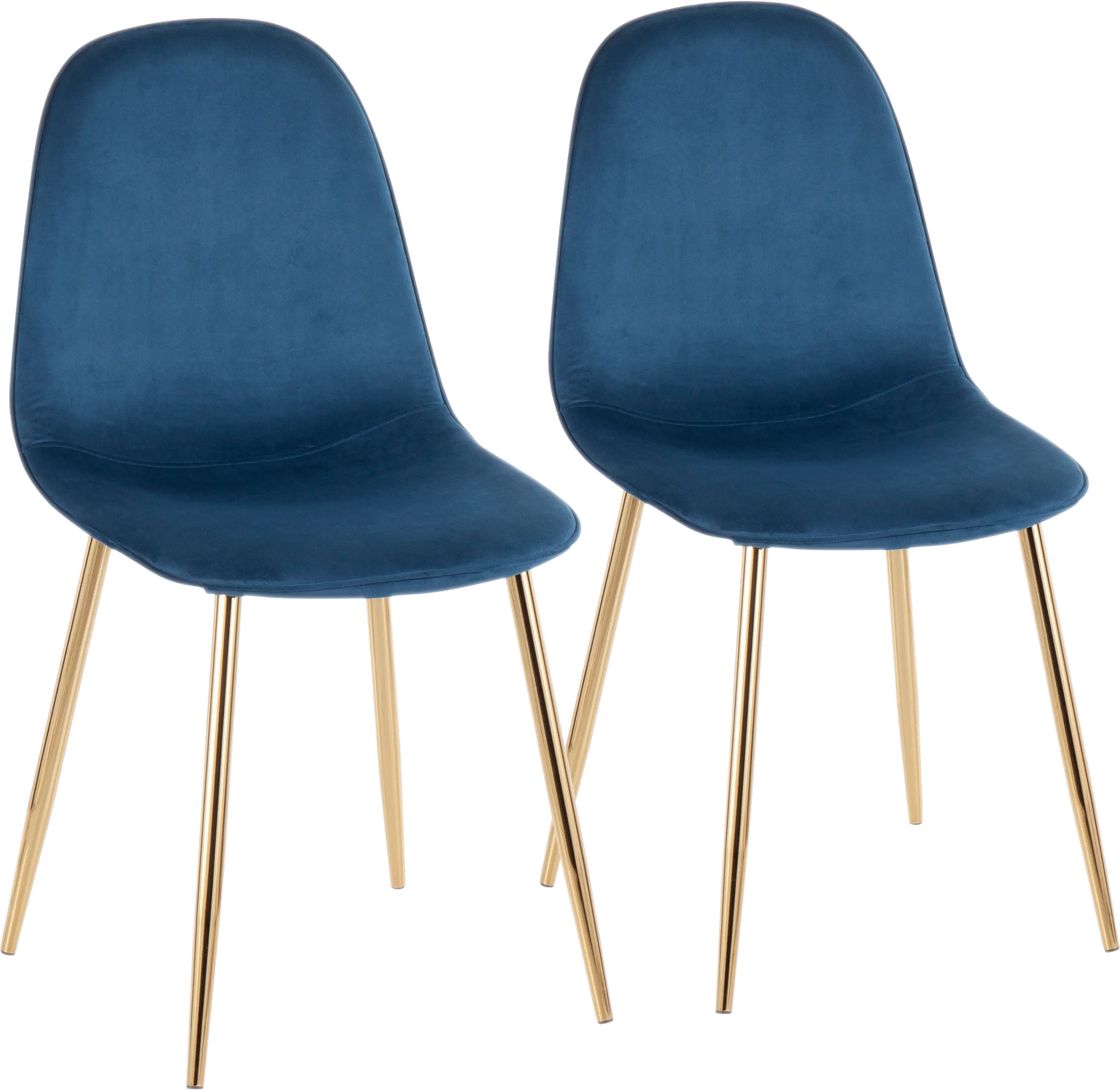 Contemporary Blue and Gold Dining Room Chair (Set of 2) Pebble