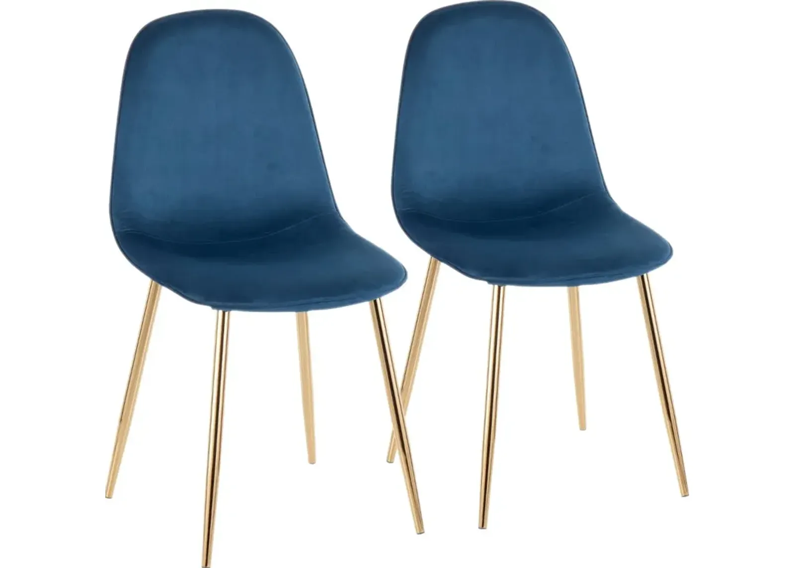 Contemporary Blue and Gold Dining Room Chair (Set of 2) - Pebble