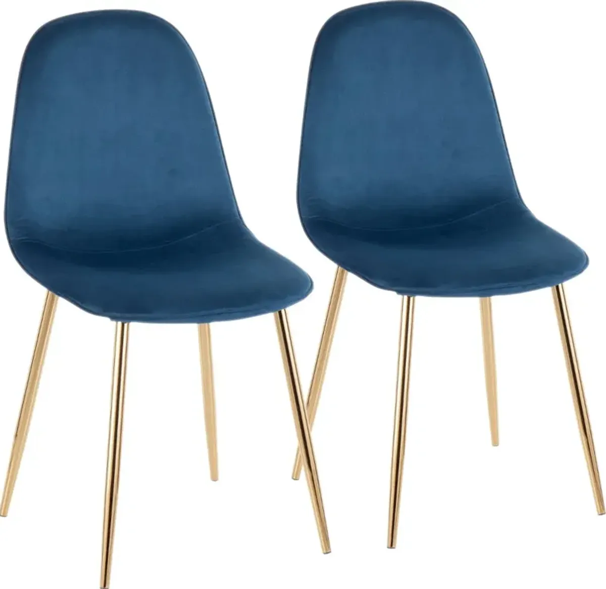 Contemporary Blue and Gold Dining Room Chair (Set of 2) - Pebble