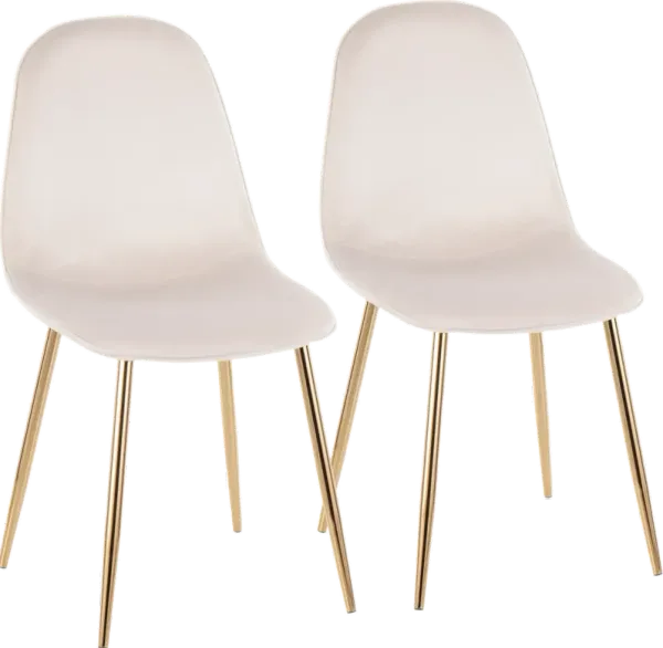 Contemporary Cream and Gold Dining Room Chair (Set of 2) - Pebble