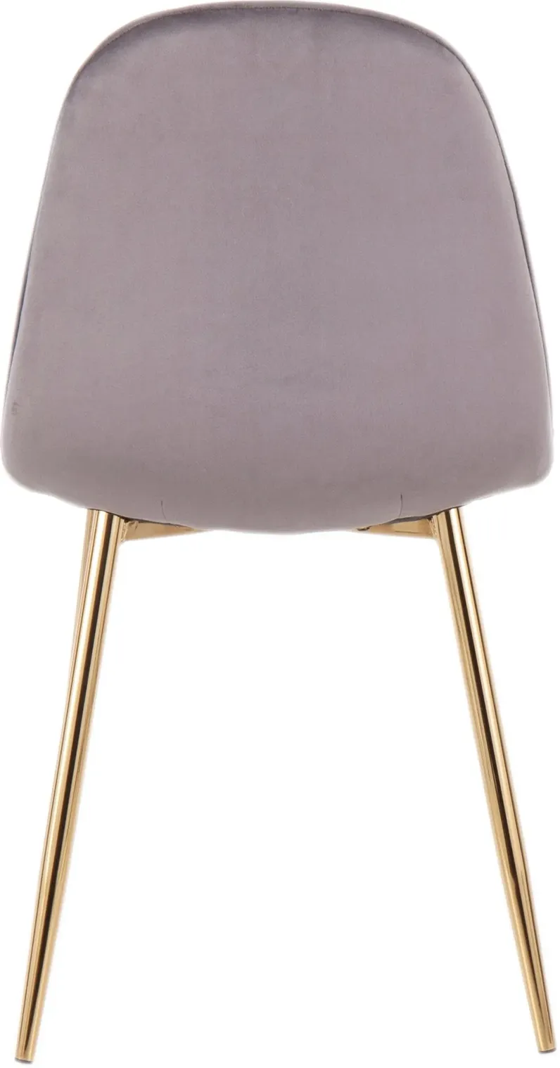 Contemporary Gray and Gold Dining Room Chair (Set of 2) - Pebble