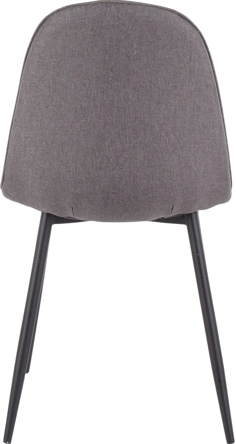 Contemporary Gray and Black Dining Room Chair (Set of 2) - Pebble