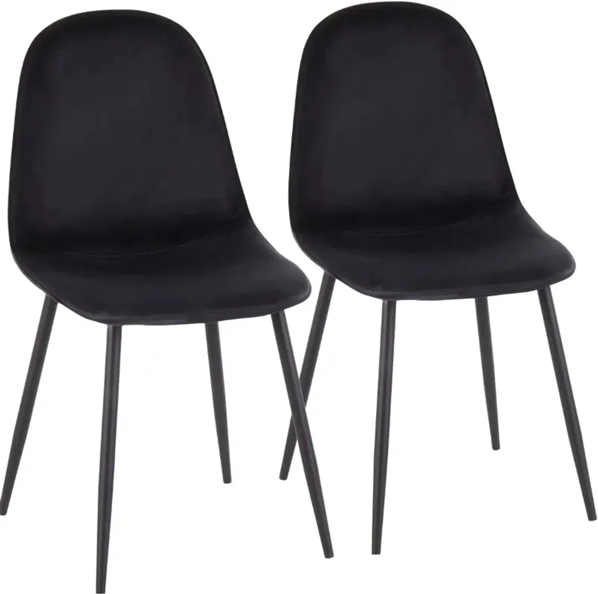 Contemporary Black Dining Room Chair (Set of 2) - Pebble