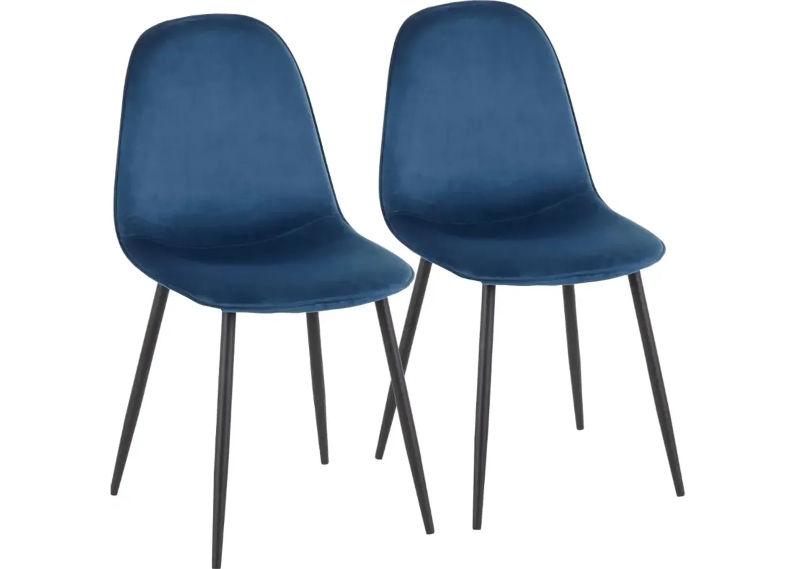 Contemporary Blue and Black Dining Room Chair (Set of 2) - Pebble