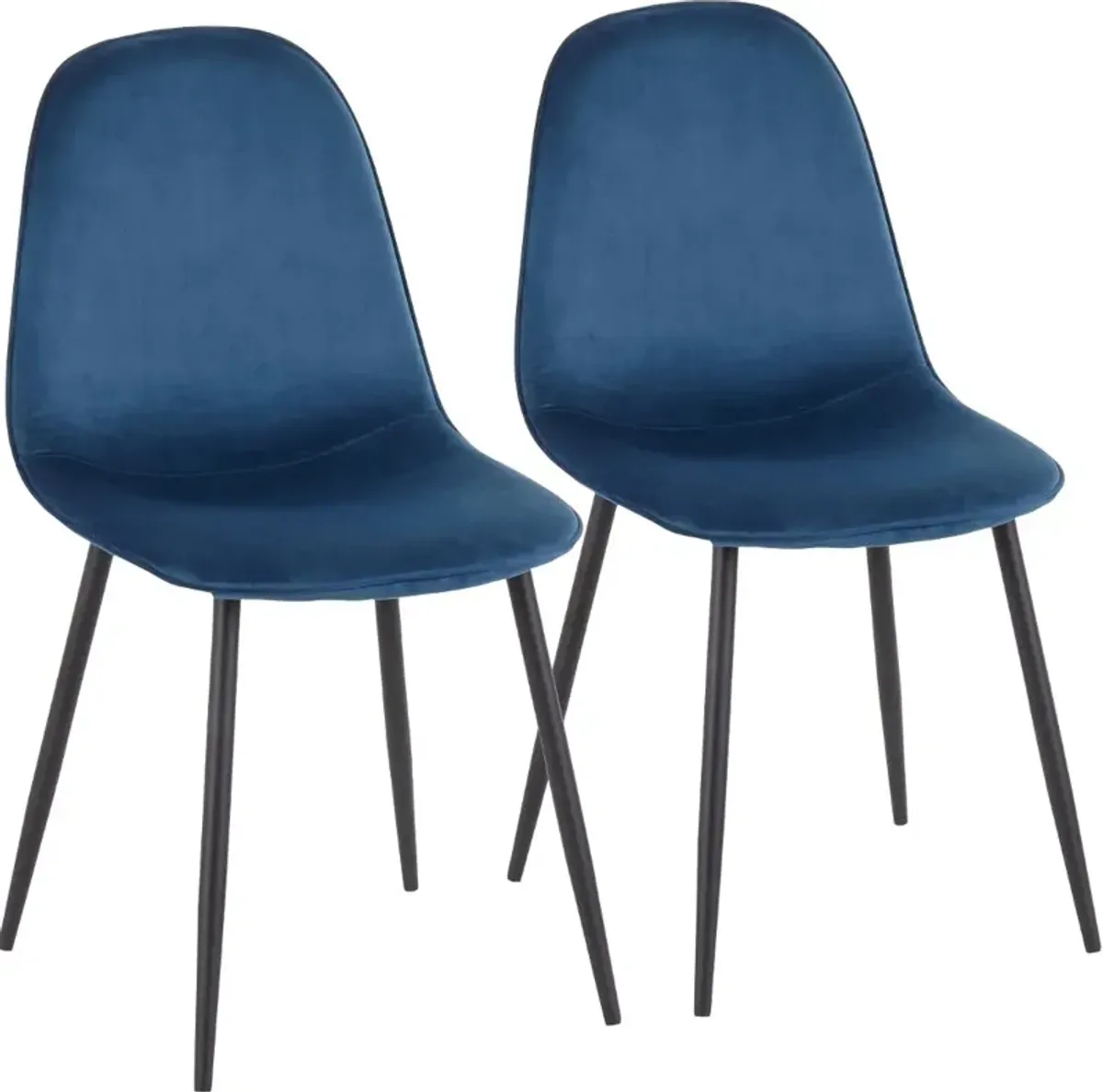 Contemporary Blue and Black Dining Room Chair (Set of 2) - Pebble