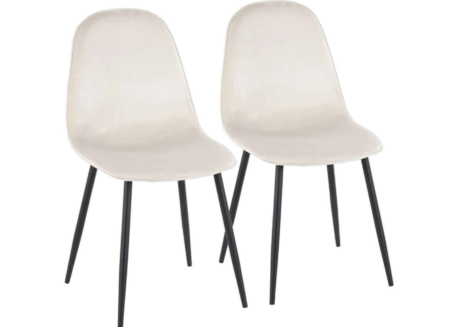 Contemporary Cream and Black Dining Room Chair (Set of 2) - Pebble