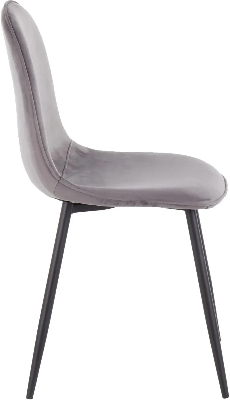 Contemporary Gray and Black Dining Room Chair (Set of 2) - Pebble