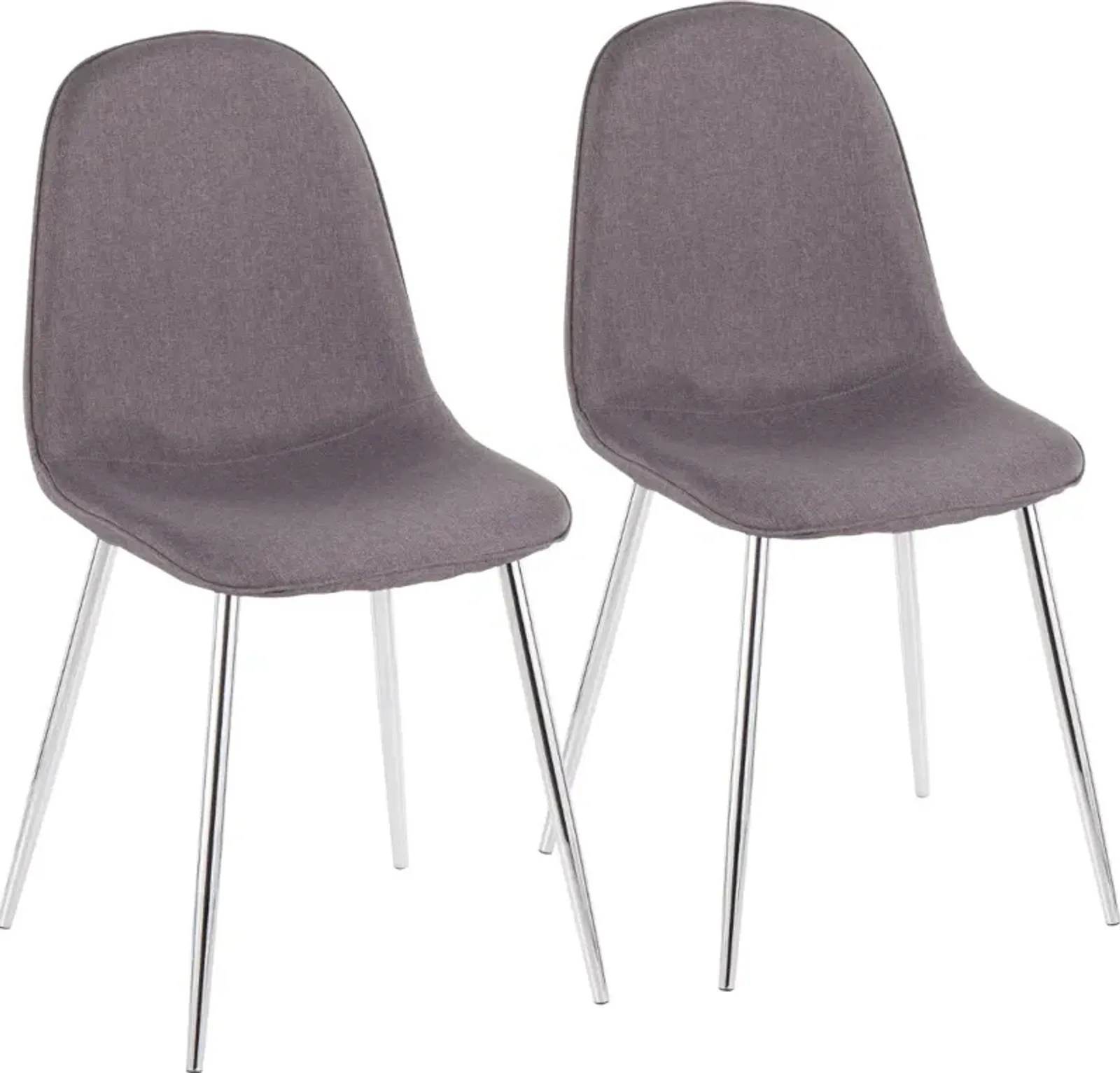 Contemporary Gray and Chrome Dining Room Chair (Set of 2) - Pebble