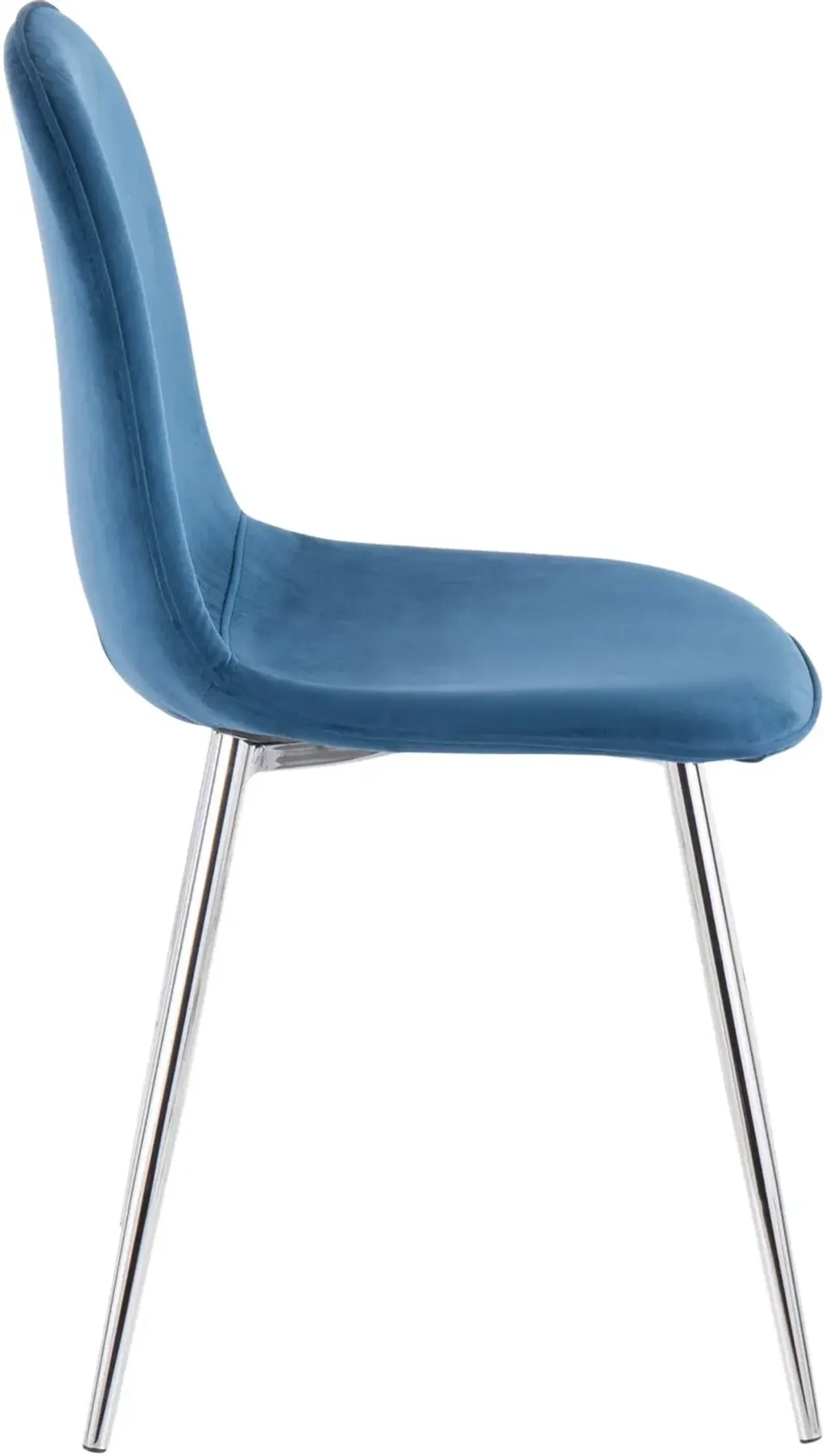 Contemporary Blue and Chrome Dining Room Chair (Set of 2) - Pebble