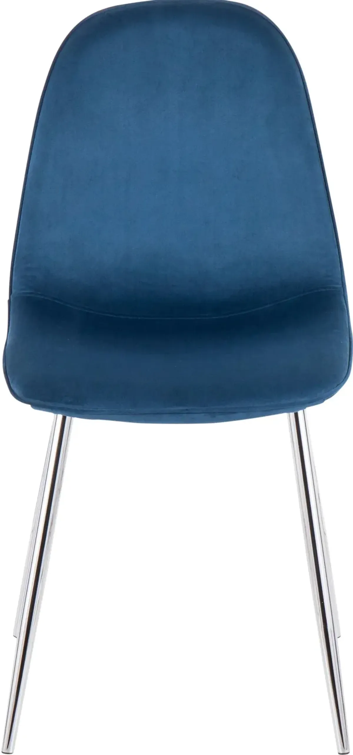 Contemporary Blue and Chrome Dining Room Chair (Set of 2) - Pebble