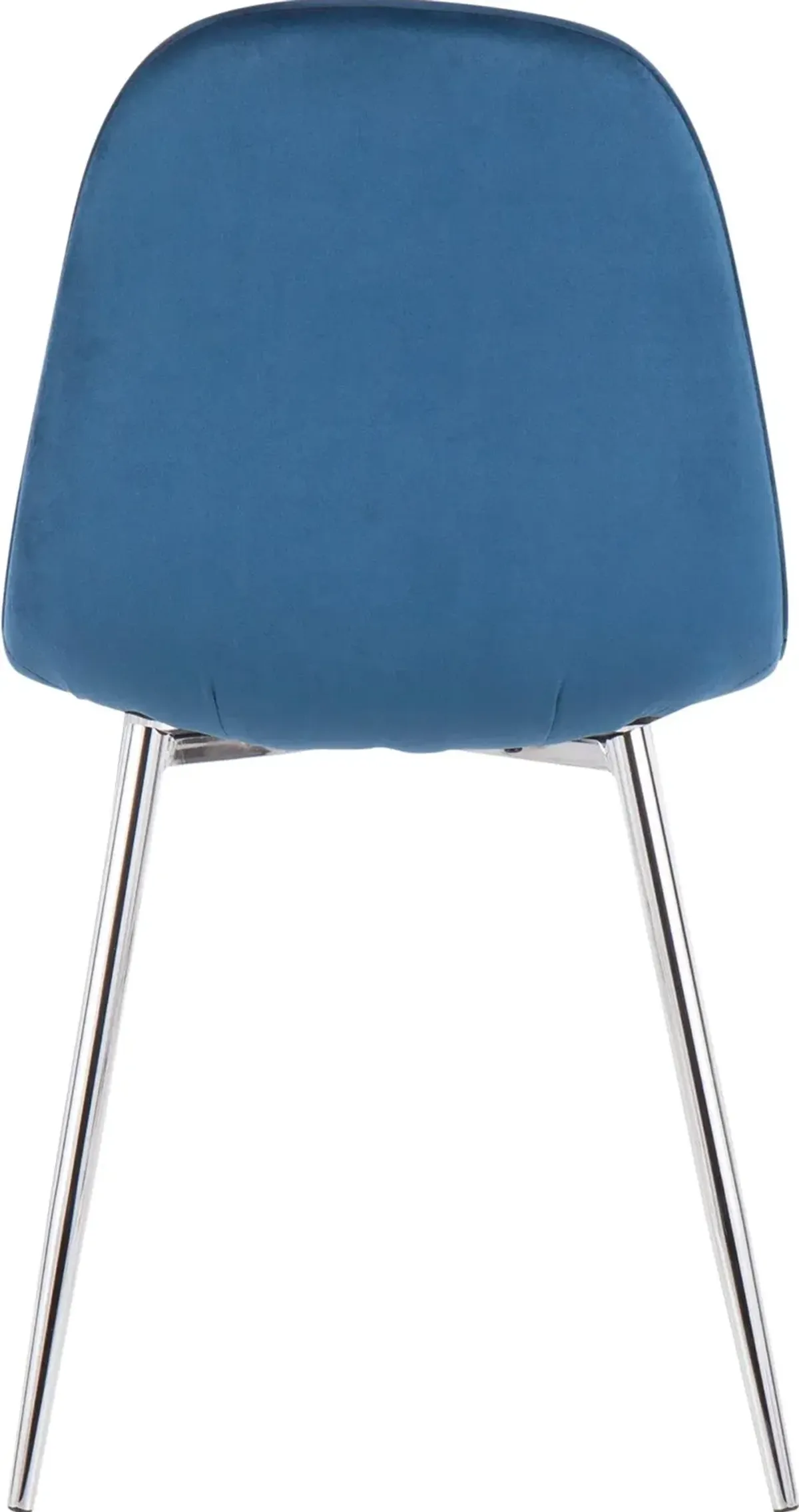 Contemporary Blue and Chrome Dining Room Chair (Set of 2) - Pebble