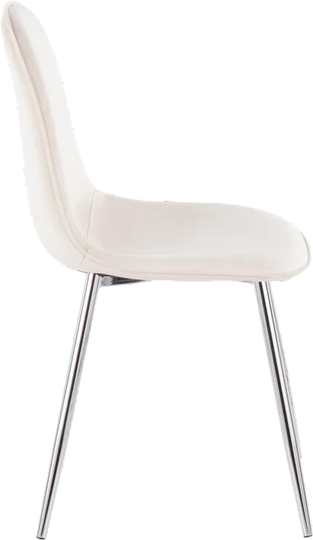 Contemporary Cream and Chrome Dining Room Chair (Set of 2) - Pebble