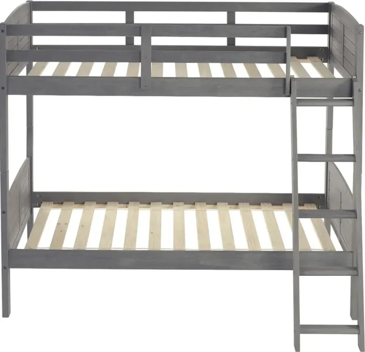 Antique Gray Twin over Twin Bunk Bed - Louver