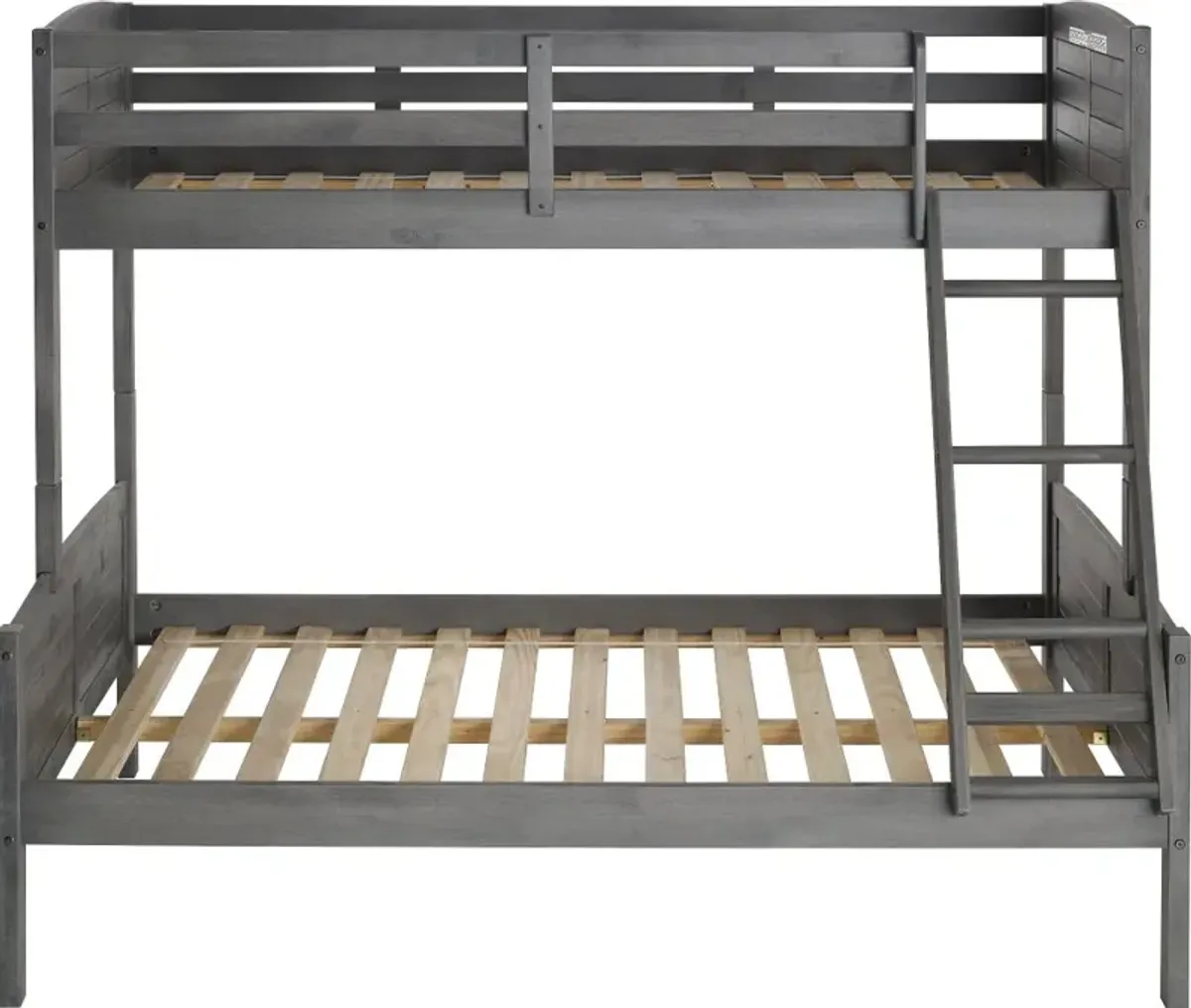 Antique Gray Twin over Full Bunk Bed - Louver