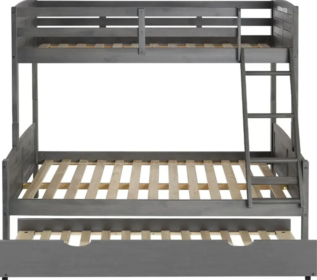 Antique Gray Twin over Full Bunk Bed - Louver