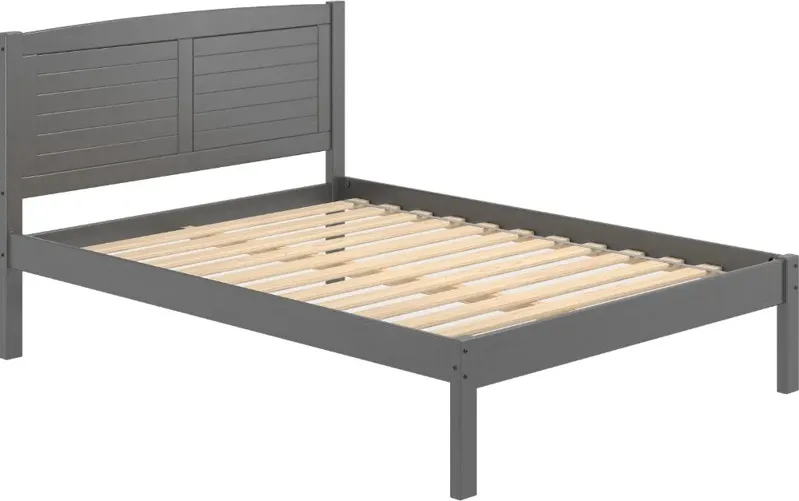 Antique Gray Full Platform Bed - Louver