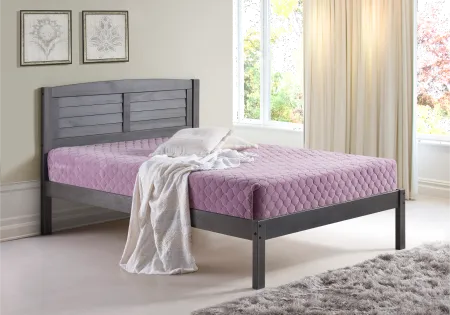 Antique Gray Full Platform Bed - Louver
