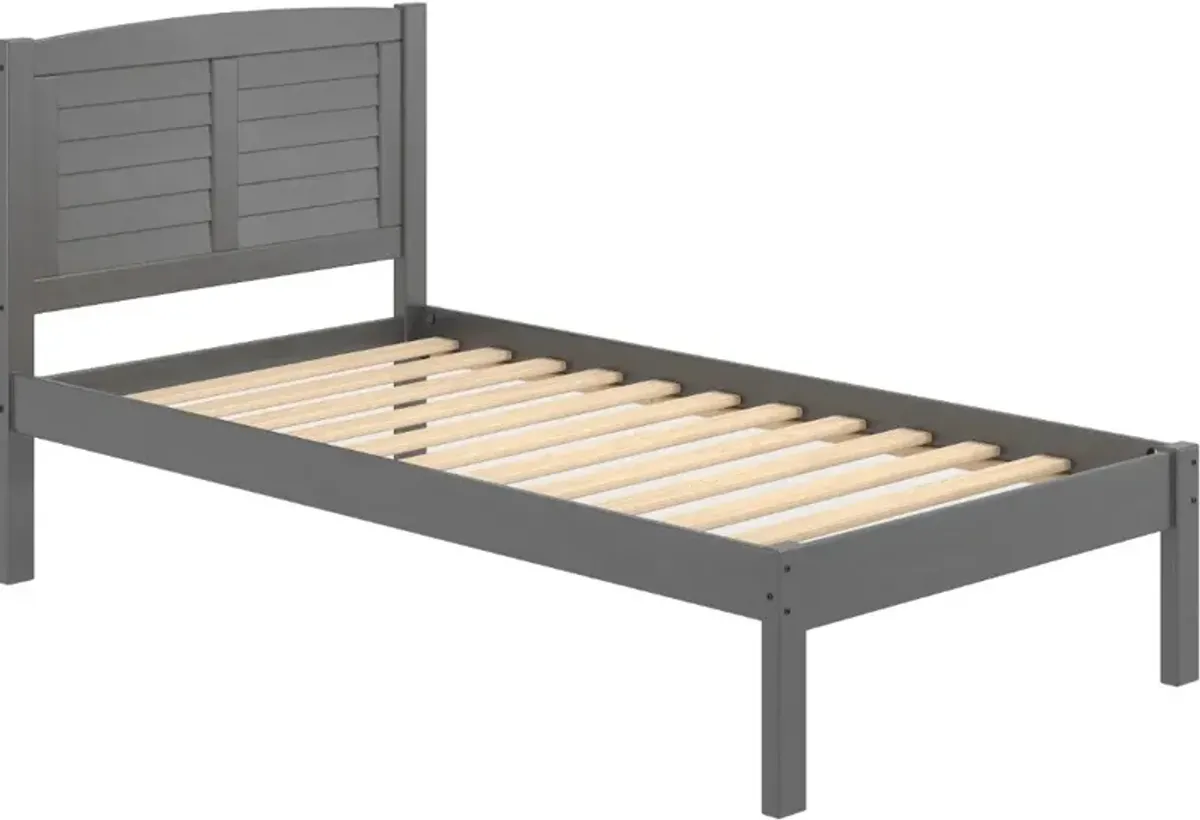 Antique Gray Twin Platform Bed - Louver