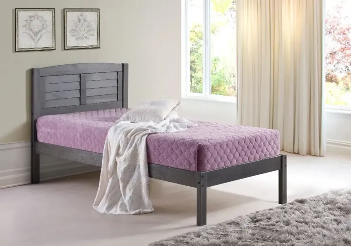 Antique Gray Twin Platform Bed - Louver