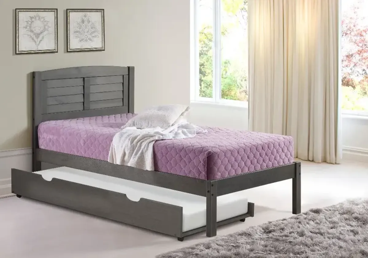 Antique Gray Twin Platform Bed - Louver