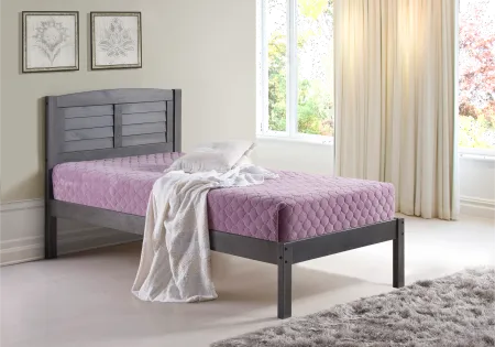 Antique Gray Twin Platform Bed - Louver