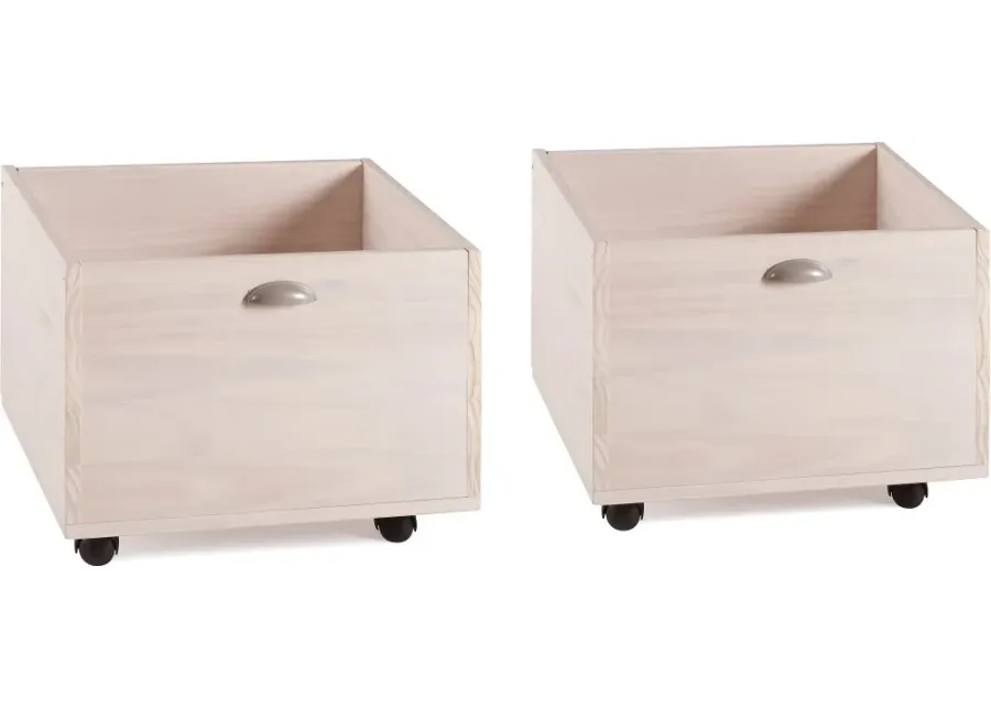 Contemporary Whitewash Toy Box, Set of 2 - Junior