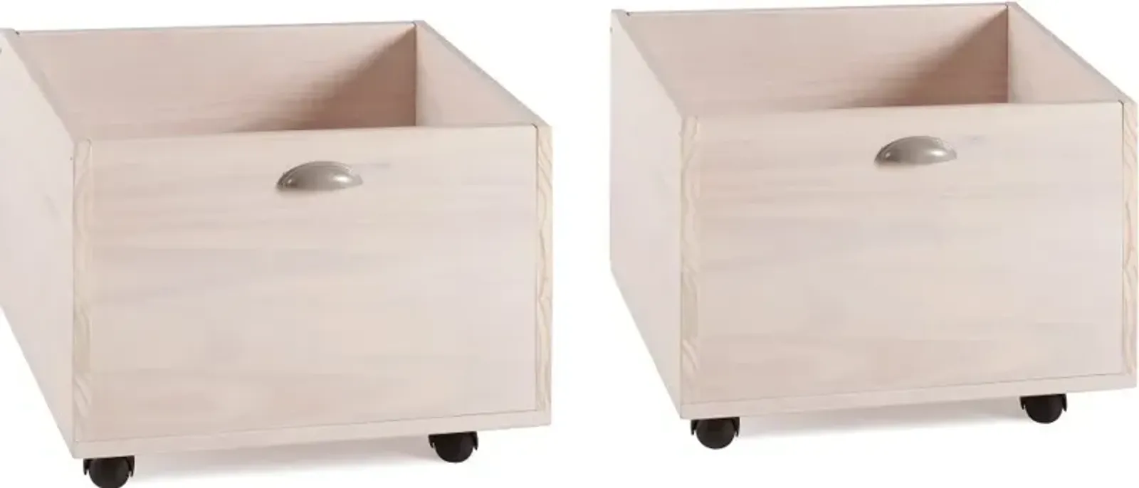 Contemporary Whitewash Toy Box, Set of 2 - Junior