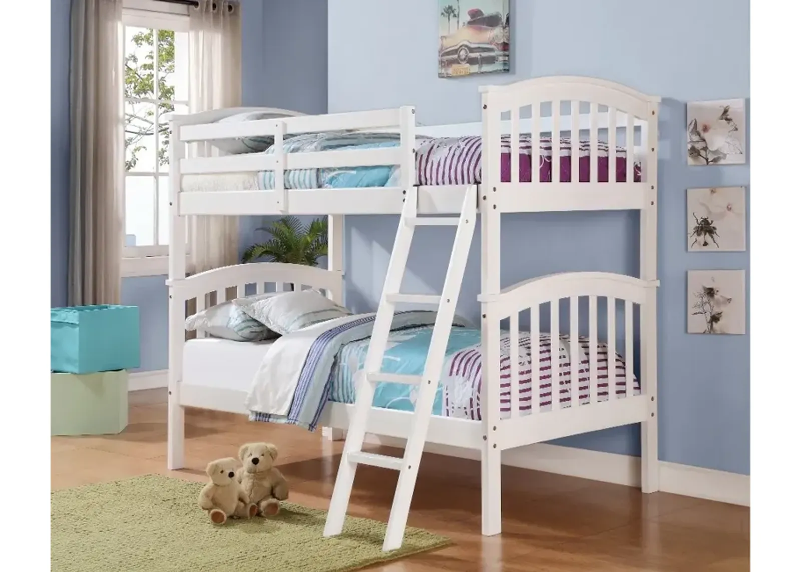 Classic White Twin over Twin Bunk Bed - Columbia