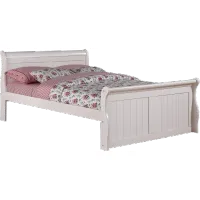 Traditional White Full Sleigh Bed - Madilyn